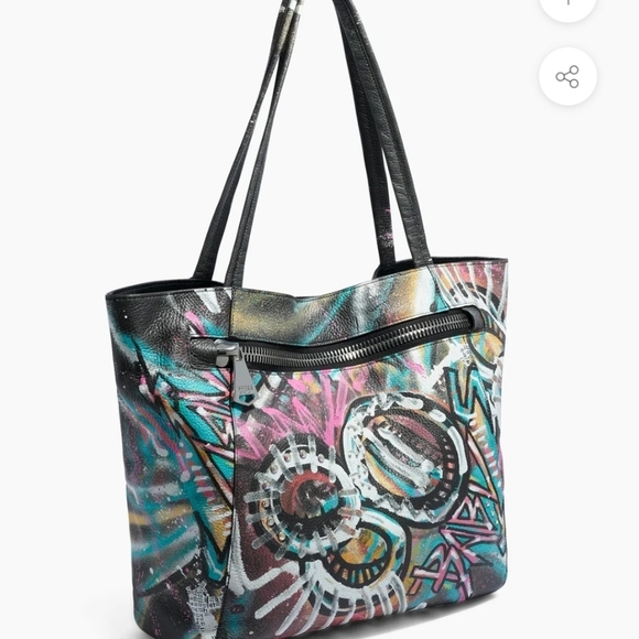 🔹️Aimee Kesternberg 80's Baby Leather TAMITHA Limited Edition Colorful Tote Bag - Picture 3 of 6